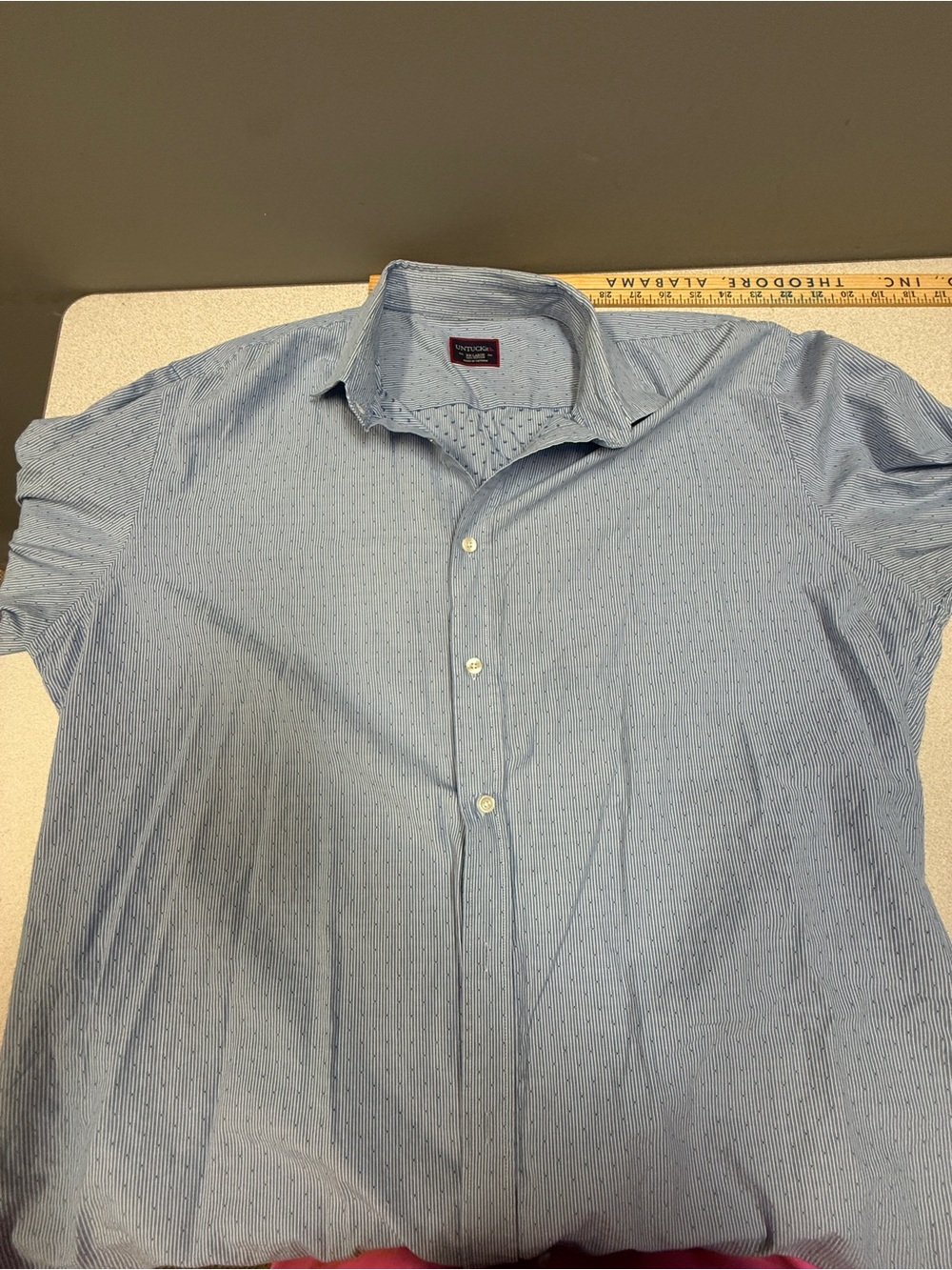 UNTUCKit Light Blue Men's Button-Down Shirt with Subtle Stripe
